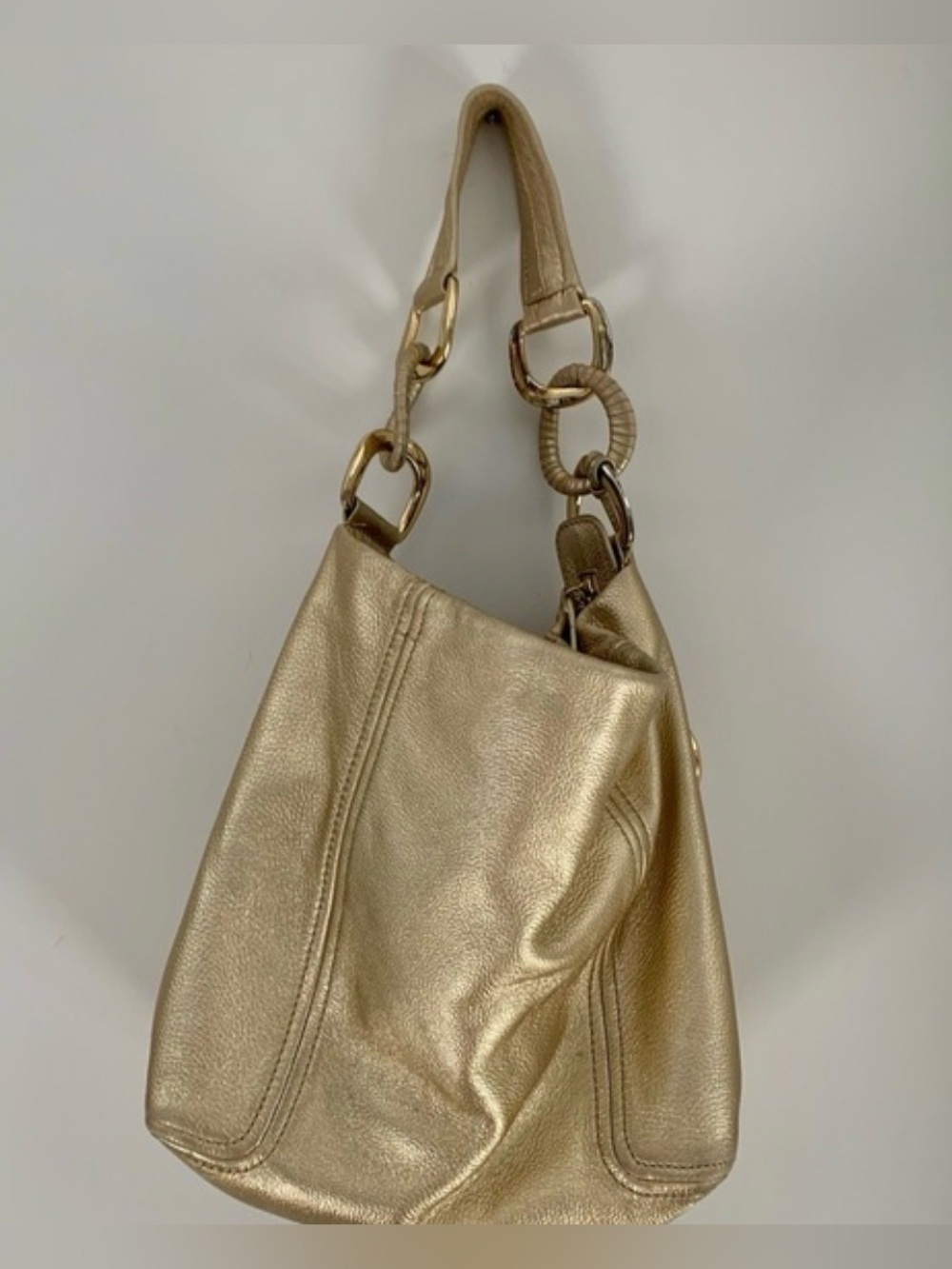 MK Michael Kors Gold Hobo Shoulder Bag with Chain Strap